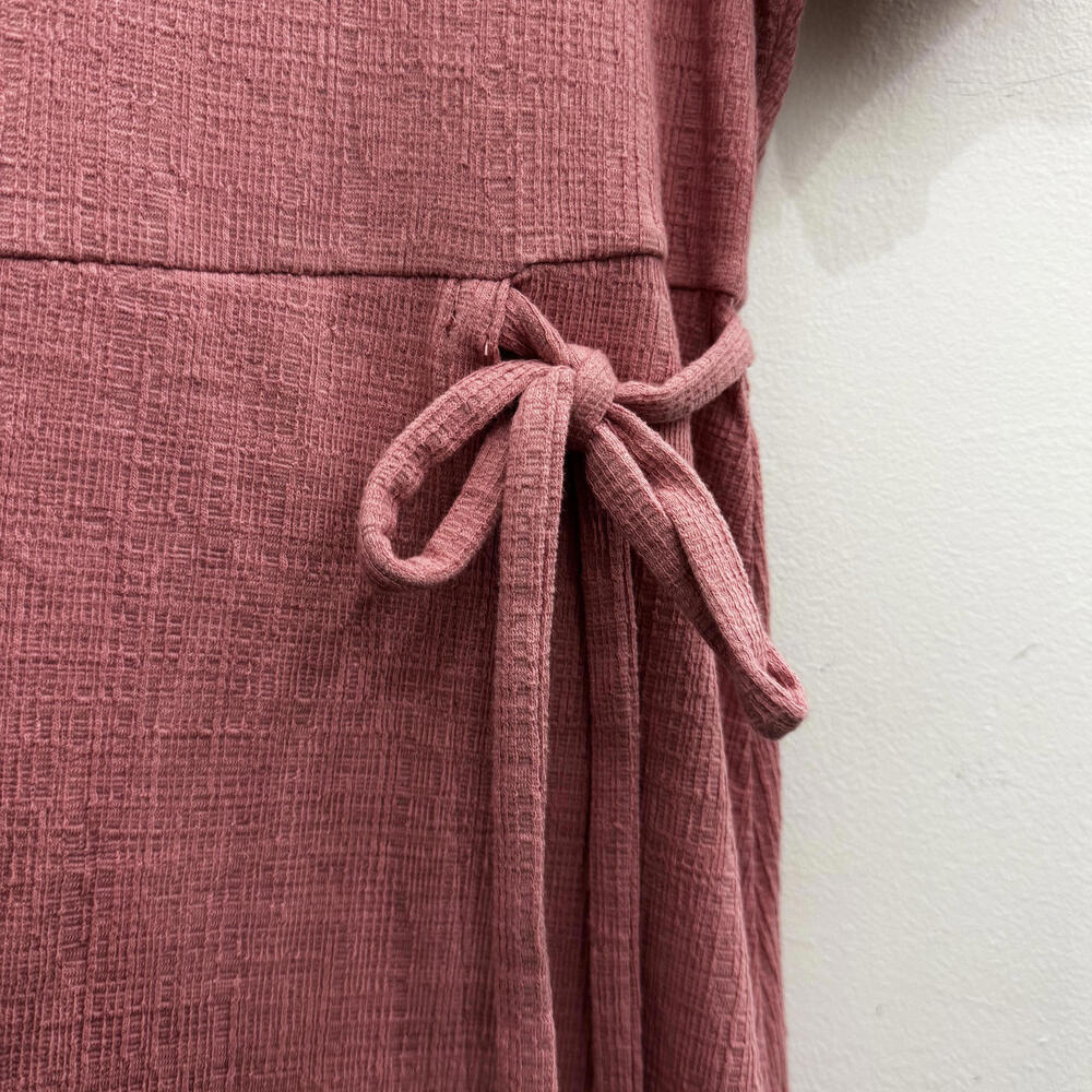 Madewell Pink Short Sleeve Dress with Side Tie - Picture 3 of 4